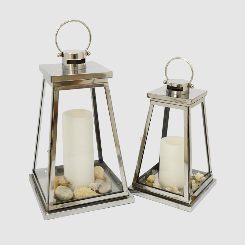 Silver Poles Stainless Steel Garden Lantern