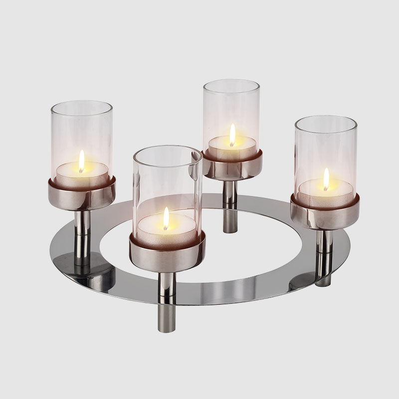 Ndhuwur Tabel Stainless Steel Candle Holder